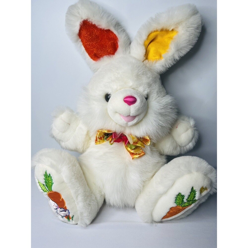 Dan Dee Hoppy Hopster Large Plush Easter White Bunny Embroidered Tb Trading